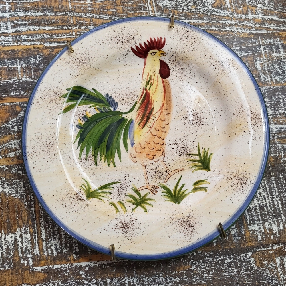 VTG Rooster Plate Wall Hanging Decor